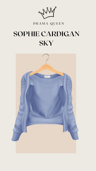 Second Life Marketplace - DRAMA QUEEN Sophie Cardigan - Sky (ADD)